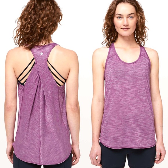 lululemon athletica Tops - Lululemon Essential Tank Top SZ 6 Heathered Vintage Plum Womens Workout Gym Yoga